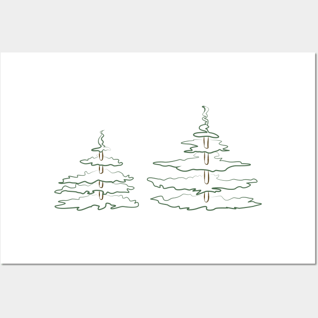 Evergreens - Outline Wall Art by Kat C.